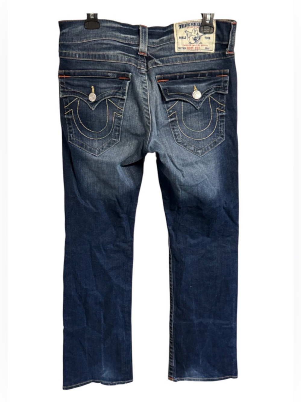 EUC True Religion Ricky jeans featuring signature flap back pockets SZ 31/31